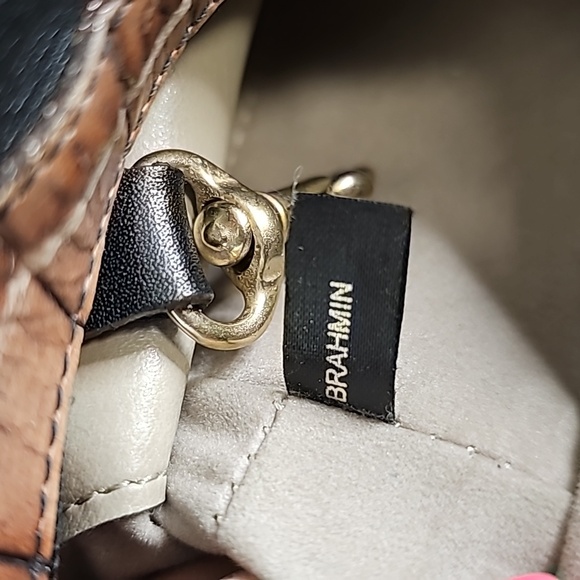 Brahmin Small Shoulder Purse/ Bag Black and Tan - Picture 9 of 16